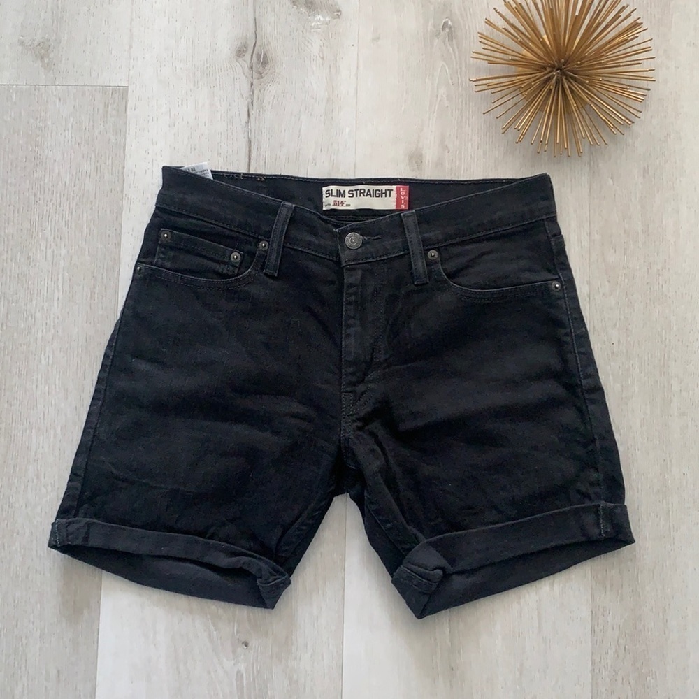 Womens Repurposed 514 Levis shorts black summer‎ beach travel size 29